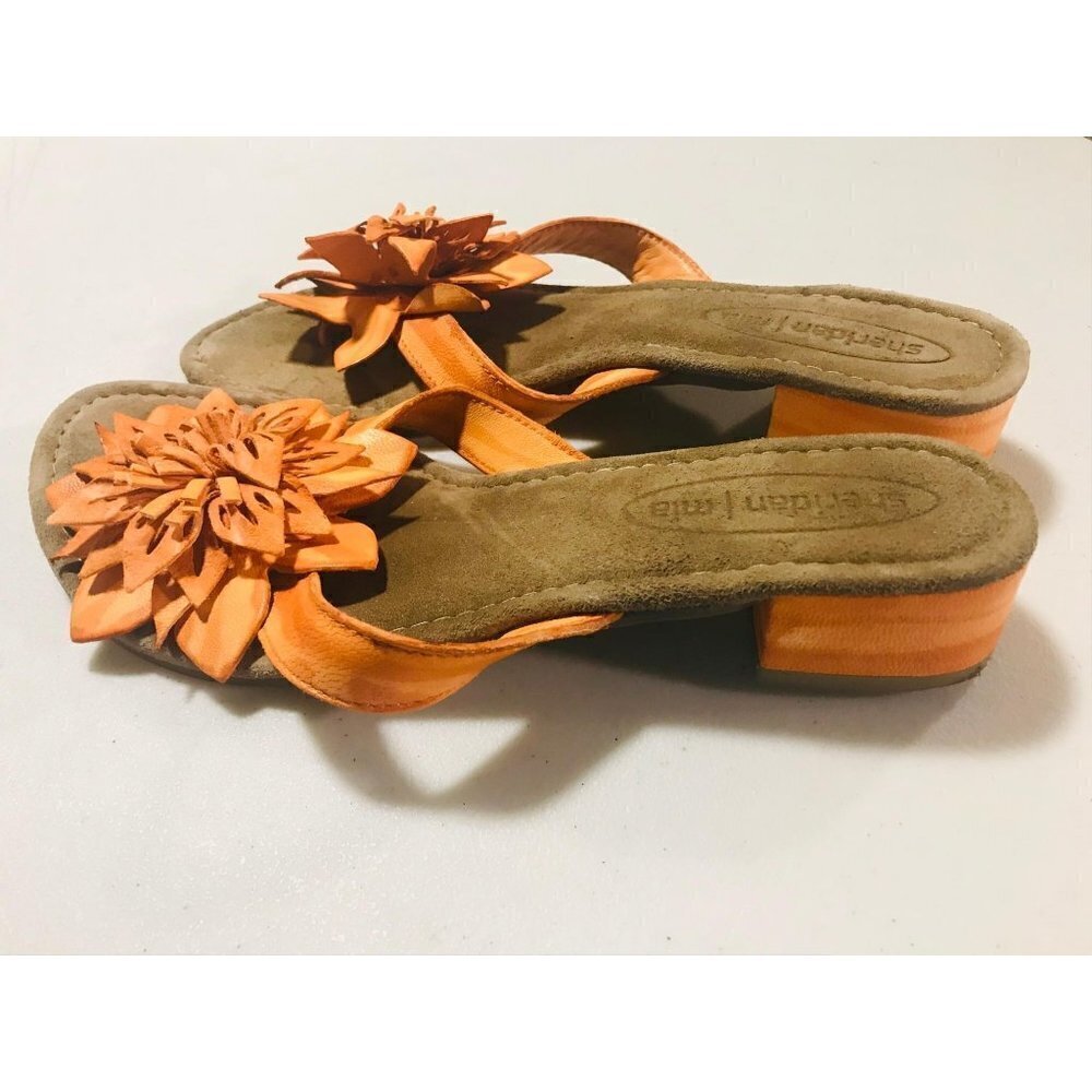 Sheridan Mia Orange Leather women sandals Sz 10